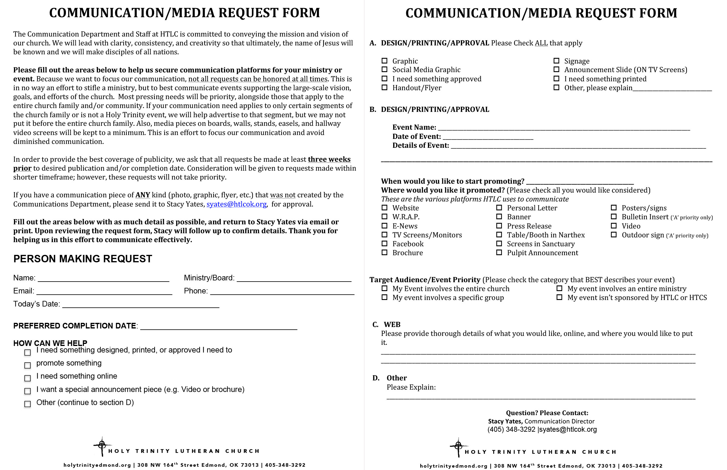 Communication/Media Request Form