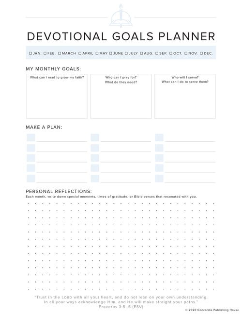Monthly Devotional Planner Download