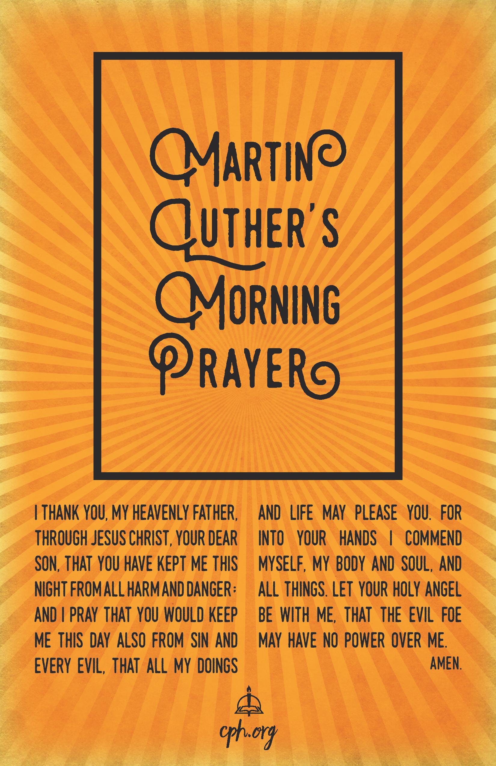 Luther's Morning Prayer Poster Download