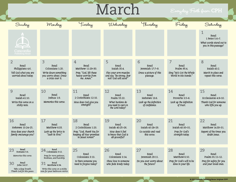 2025-March-calendar